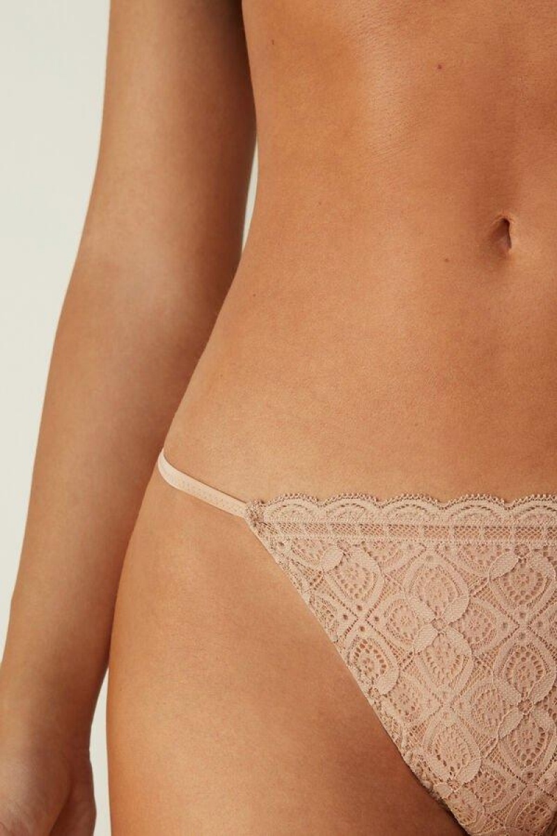 Intimissimi Blonder String Thong Truser Dame Beige | NOHK3767