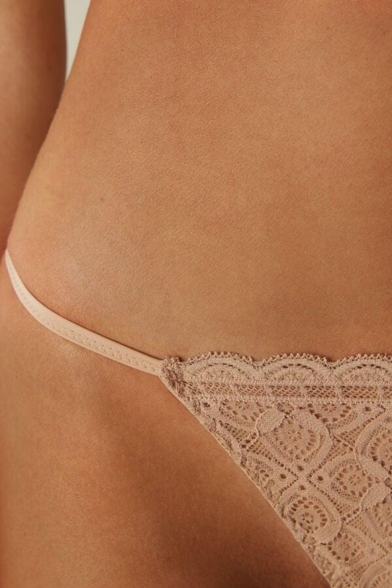 Intimissimi Blonder String Thong Truser Dame Beige | NOHK3767