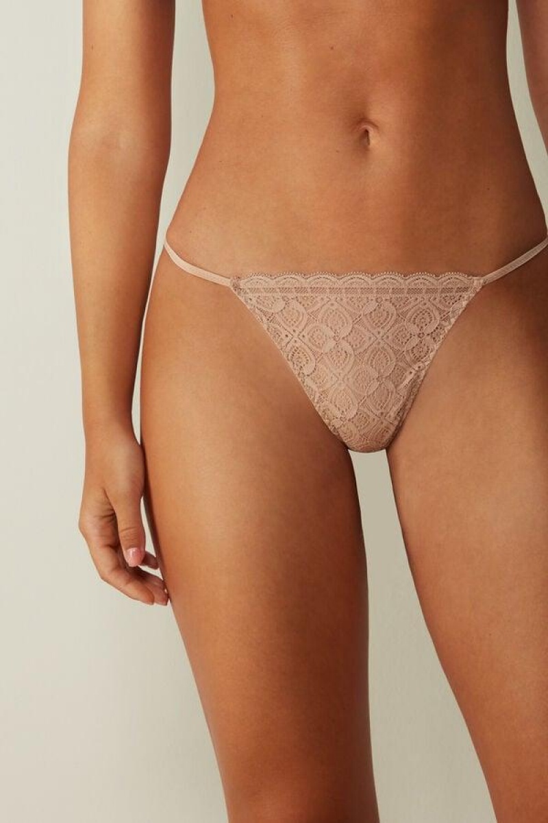 Intimissimi Blonder String Thong Truser Dame Beige | NOHK3767