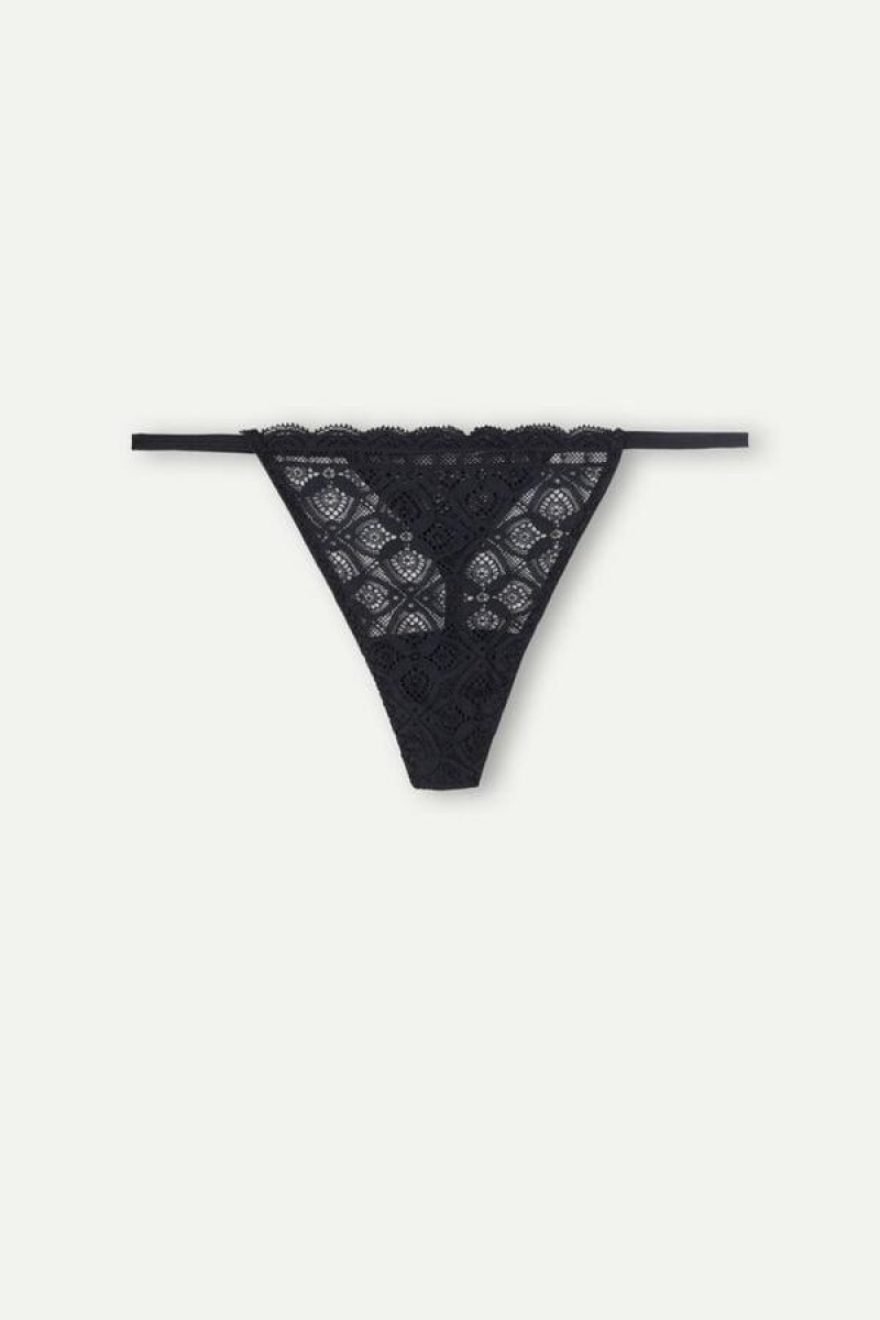 Intimissimi Blonder String Thong Truser Dame Svarte | NOJJ3766