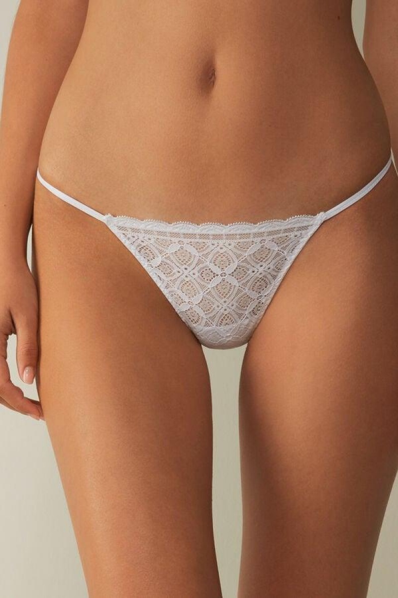 Intimissimi Blonder String Thong Truser Dame Hvite | NOKI3765