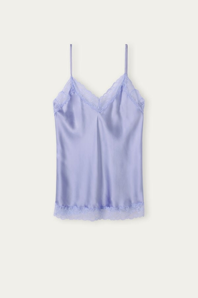 Intimissimi Blonder and Silk Tank Top Dame Lavendel | NOSO4317