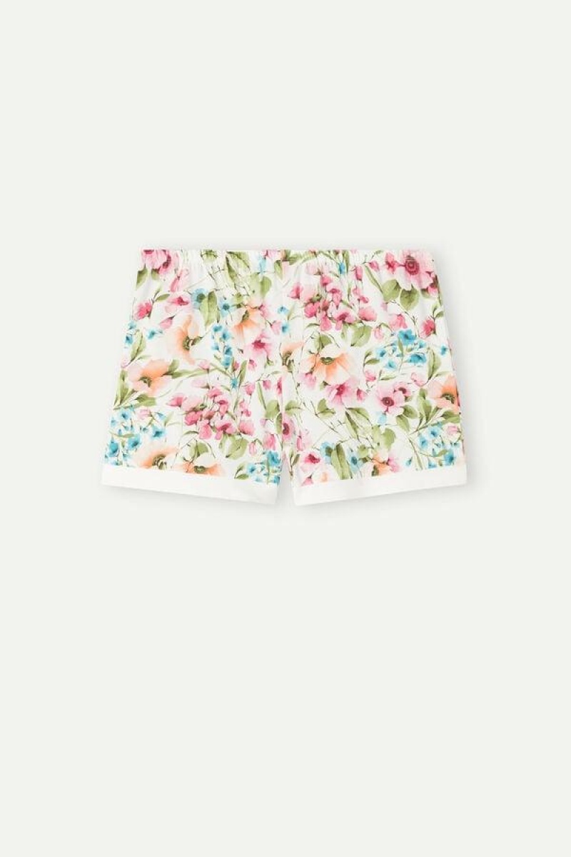 Intimissimi Botanical Lyrics Modal Shorts Pyjamas Dame Multicolor Hvite | NOGL4081