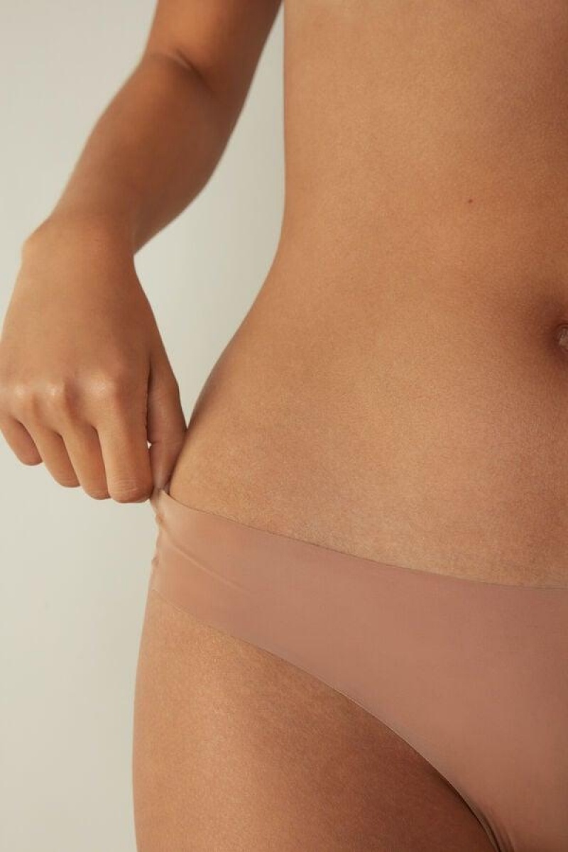 Intimissimi Brazilian in Seamless Ultra Light Microfiber Truser Dame Beige | NOHK3507