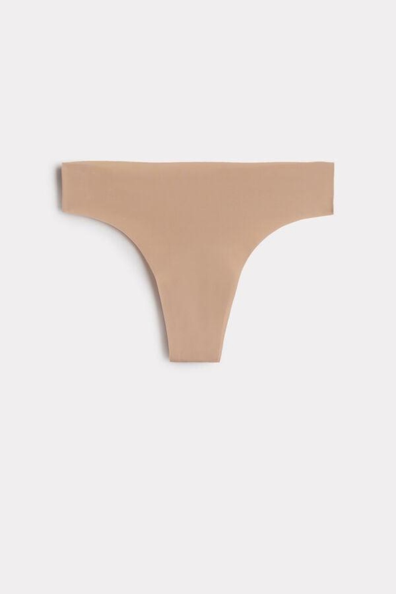 Intimissimi Brazilian in Seamless Ultra Light Microfiber Truser Dame Beige | NOMA3497