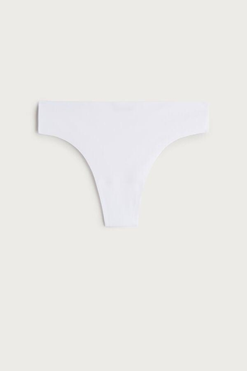 Intimissimi Brazilian in Seamless Ultra Light Microfiber Truser Dame Hvite | NOWY3495