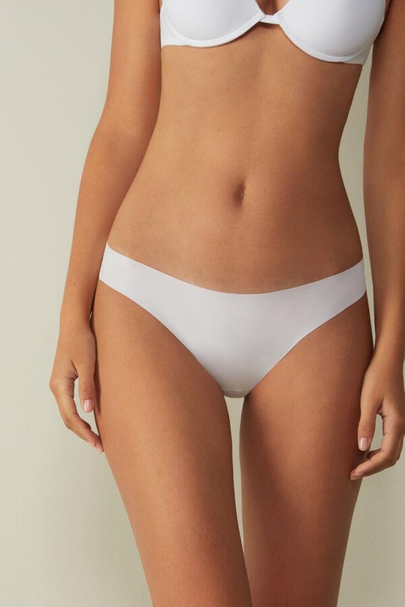 Intimissimi Brazilian in Seamless Ultra Light Microfiber Truser Dame Hvite | NOWY3495