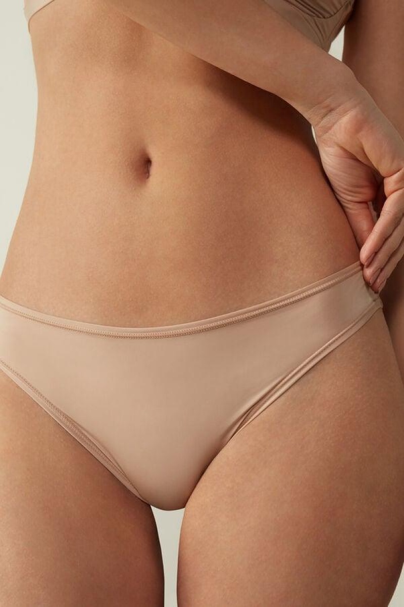 Intimissimi Brazilian in Ultralight Microfiber Truser Dame Beige | NOEX3521