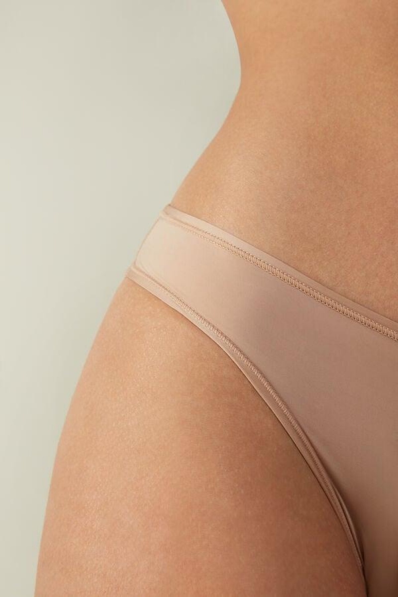 Intimissimi Brazilian in Ultralight Microfiber Truser Dame Beige | NOEX3521