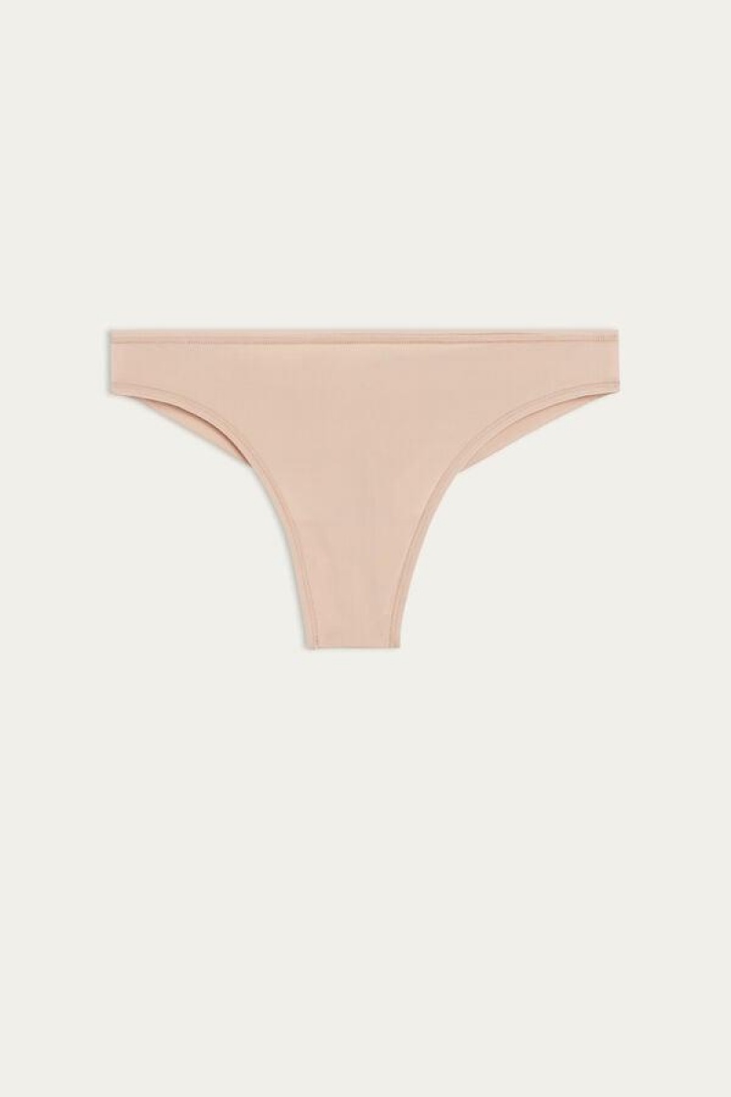 Intimissimi Brazilian in Ultralight Microfiber Truser Dame Beige | NOEX3521