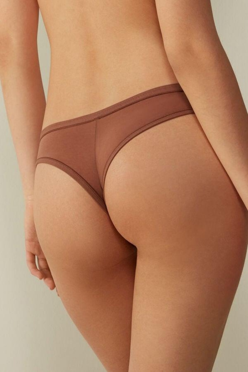 Intimissimi Brazilian in Ultralight Supima® Bomull Truser Dame Mørke Beige | NOYU3518