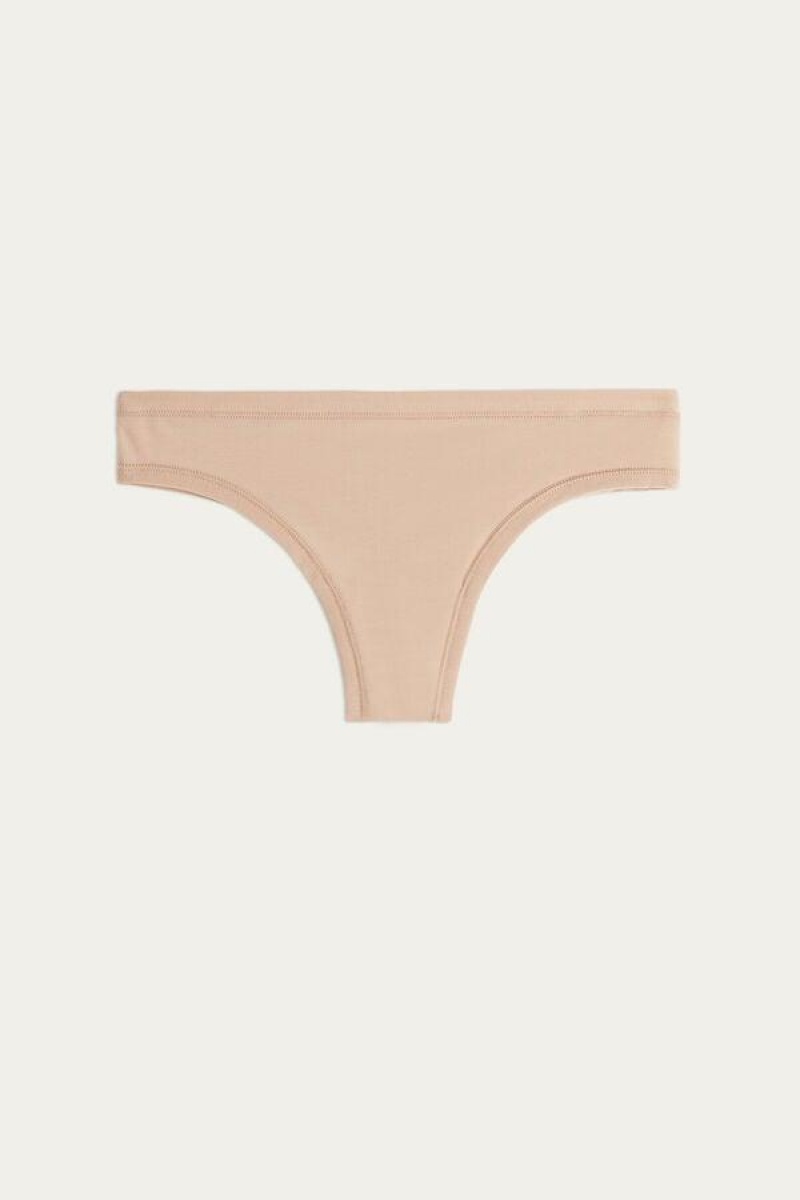 Intimissimi Brazilian in Ultralight Supima® Bomull Truser Dame Beige | NOIS3516