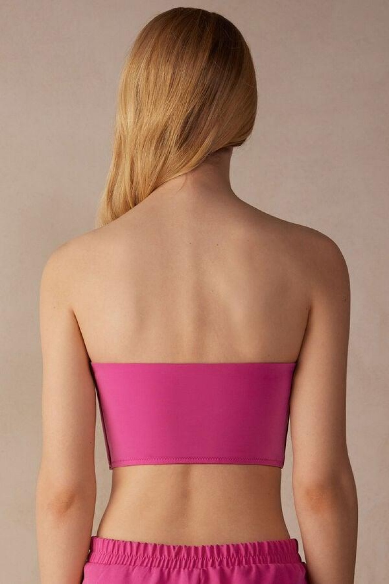 Intimissimi Bustier Top in Ultralight Microfiber BH Dame Rosa | NOPQ4855