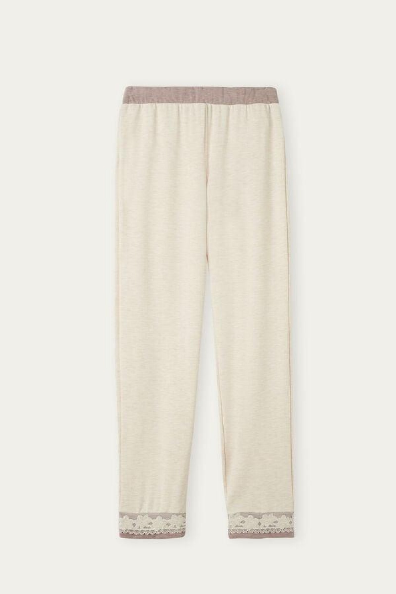 Intimissimi Classic Beauty Modal and Ull Cuffed Pants Pyjamas Dame Beige | NOUT3985