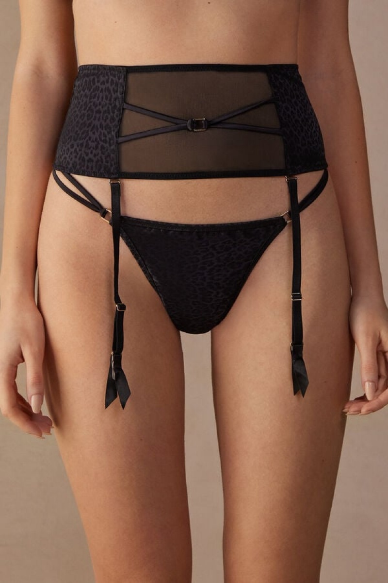 Intimissimi Cool Minimal Garter Belt Dameundertøy Dame Svarte | NOFM4152