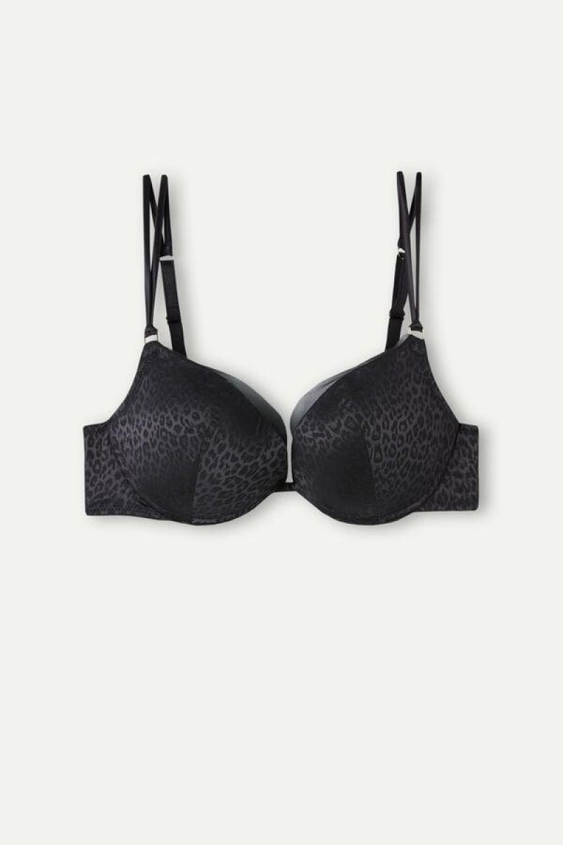 Intimissimi Cool Minimal Simona Super Push-up BH Dame Svarte | NOGL4775