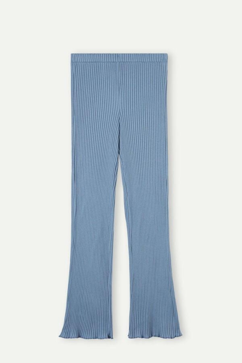 Intimissimi Cozy Mountains Ribbet Pants Pyjamas Dame Blå | NOSO3998