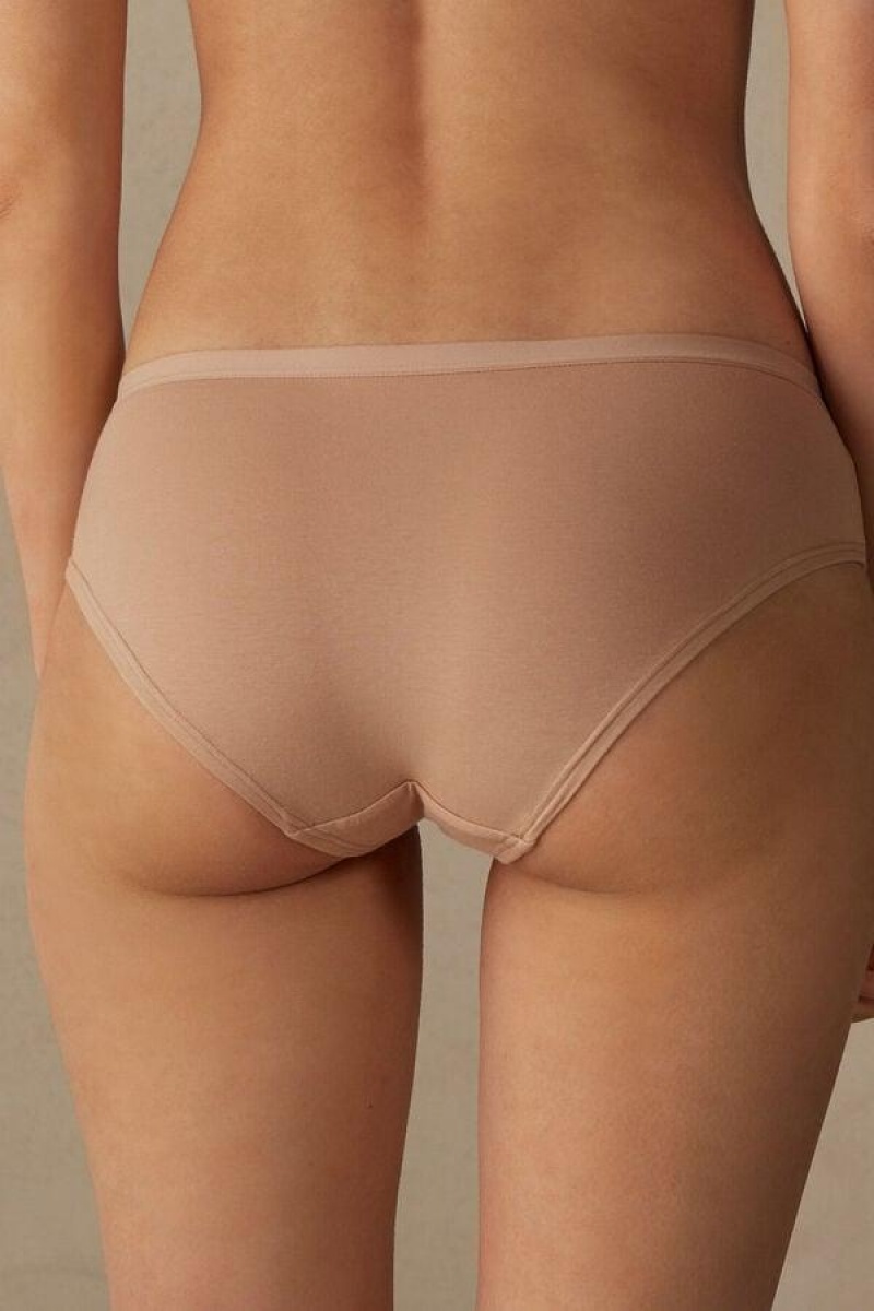 Intimissimi Cozy in Bomull Truser Dame Beige | NOXF3658