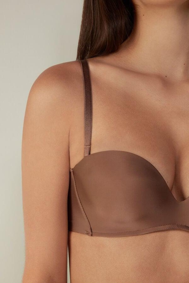 Intimissimi Daila Ultralight Microfiber Bandeau BH Dame Mørke Beige | NOHK4849