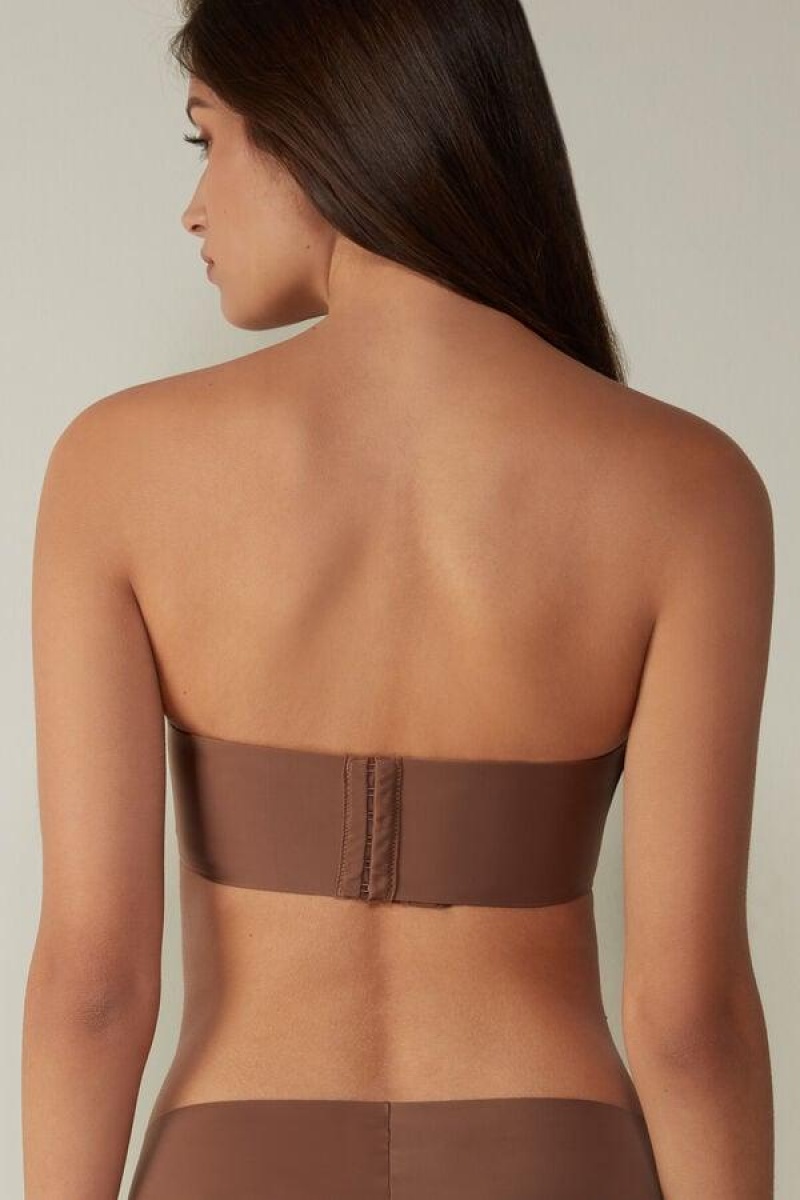 Intimissimi Daila Ultralight Microfiber Bandeau BH Dame Mørke Beige | NOHK4849