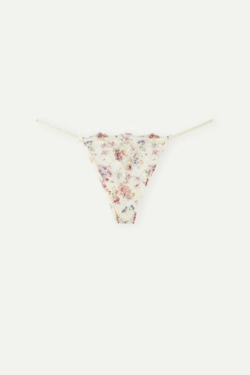 Intimissimi Dreaming of Spring String Thong Truser Dame Hvite | NOKI3817