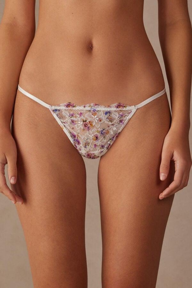 Intimissimi Dreaming of Spring String Thong Truser Dame Hvite | NOKI3817