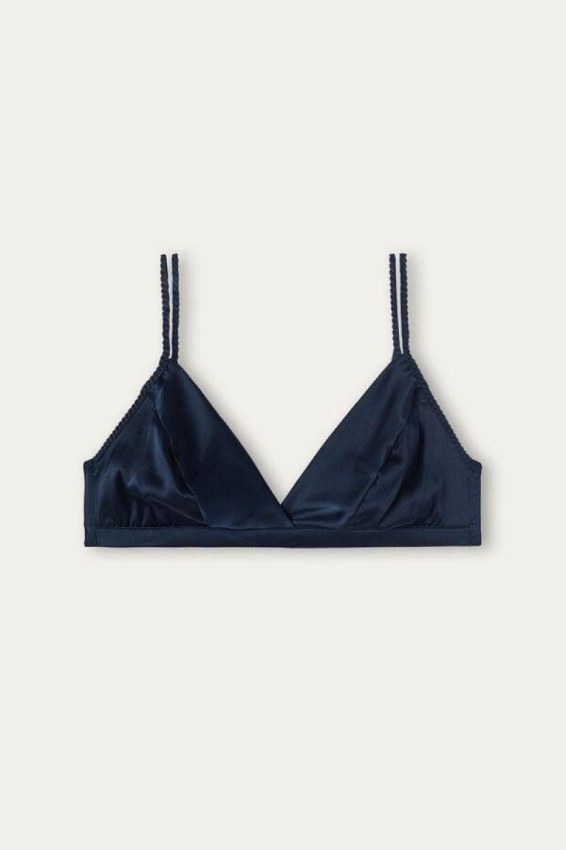 Intimissimi Emma Silk Triangle BH Dame Blå | NOBC4643