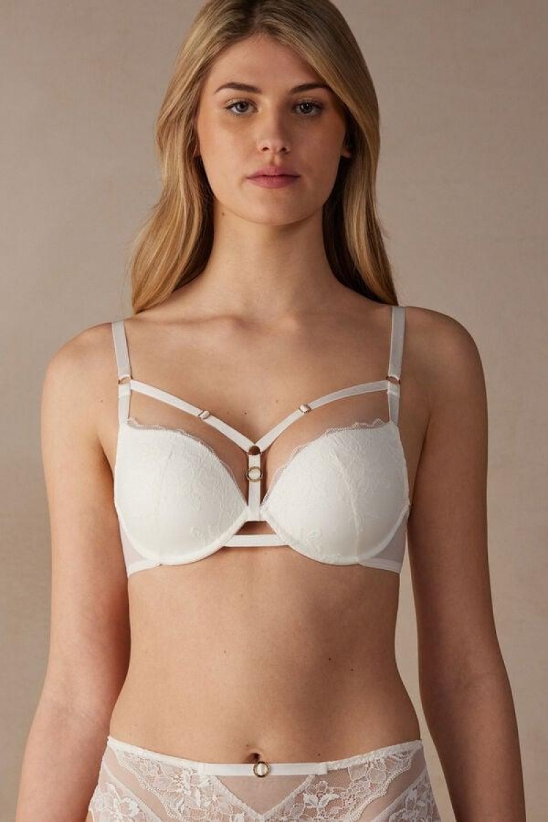 Intimissimi Fearless Femininity Elettra Super Push-up BH Dame Hvite | NOEX4769