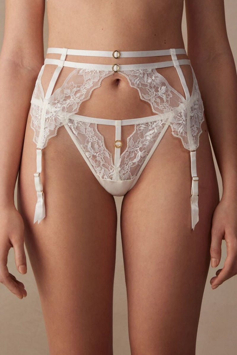 Intimissimi Fearless Femininity Garter Belt Dameundertøy Dame Hvite | NOHK4157