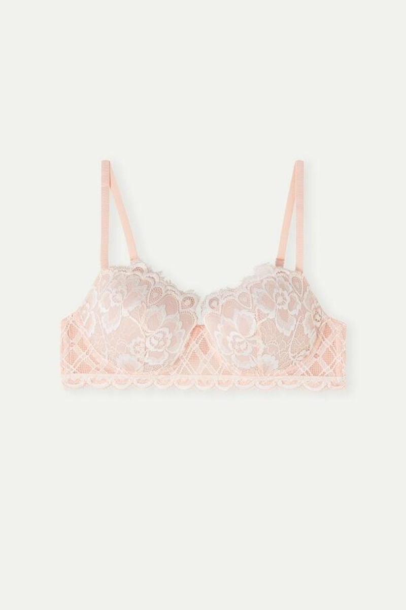 Intimissimi Floral Groove Sofia Balconette BH Dame Lyse Rosa Hvite | NORW4481