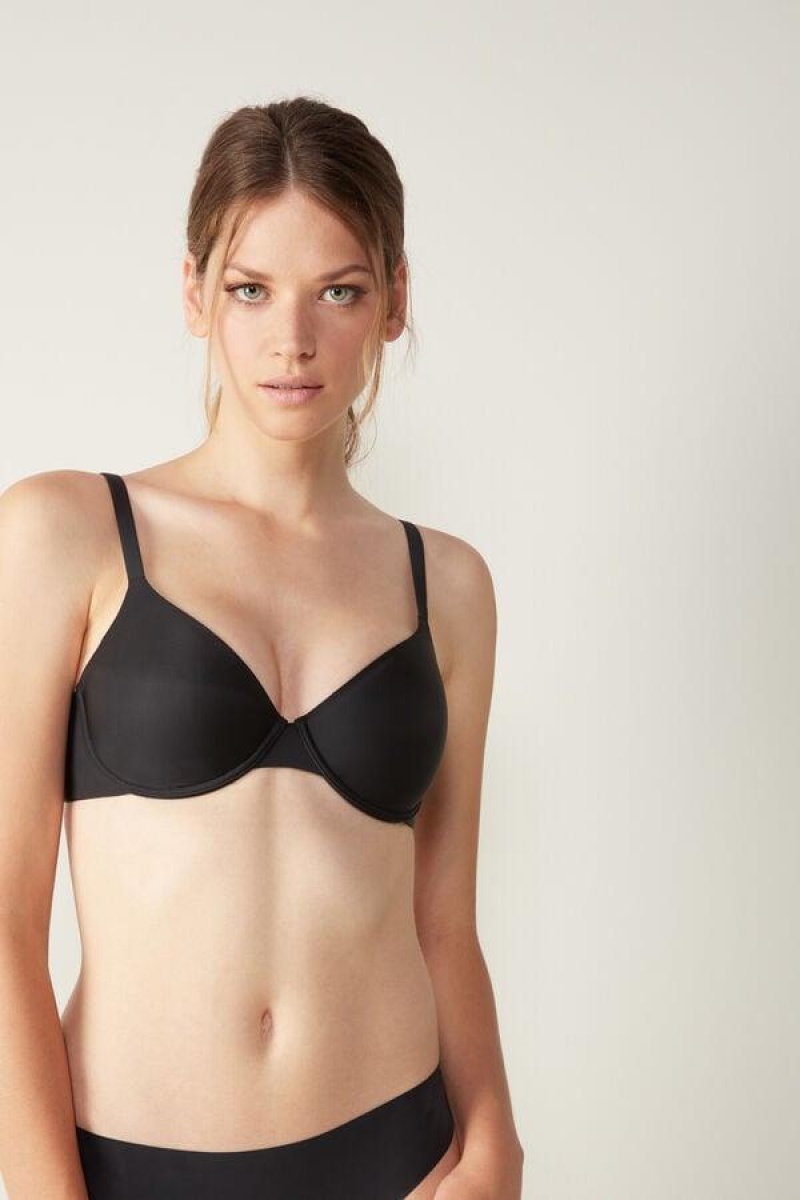 Intimissimi Francesca Ultralight Microfiber Balconette BH Dame Svarte | NOGL4950