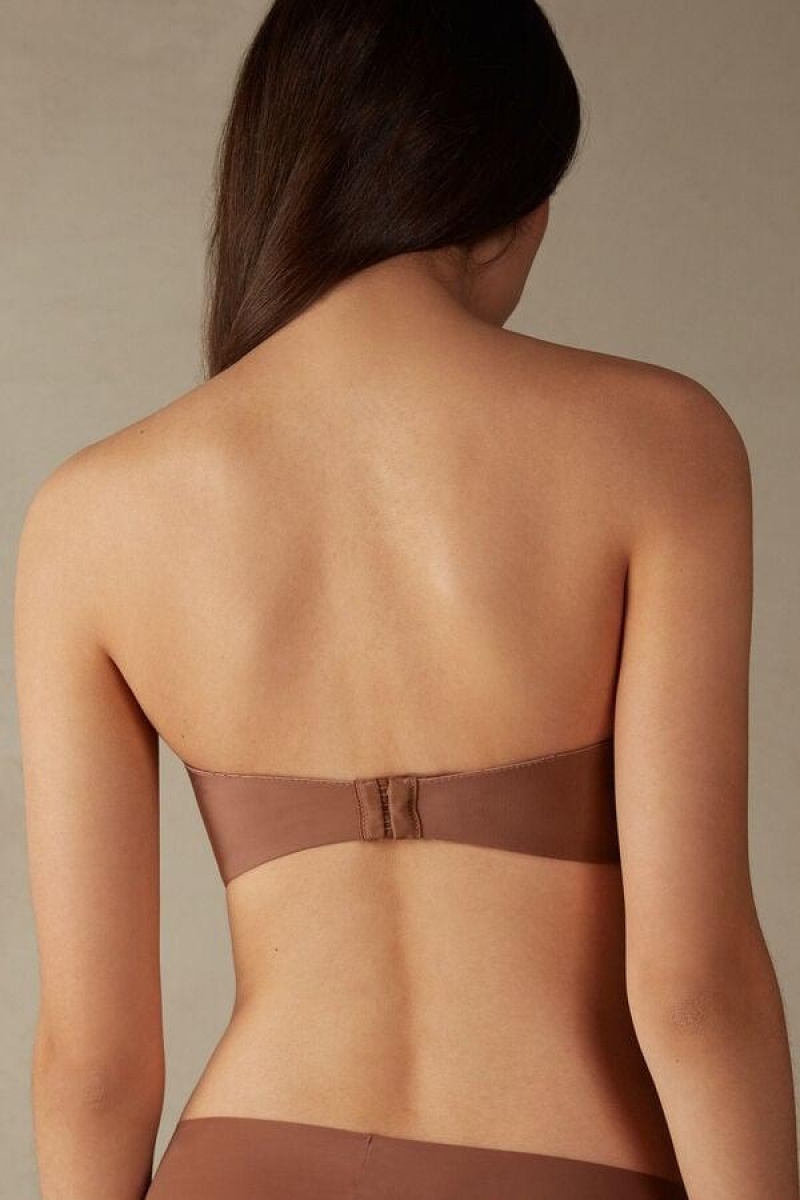 Intimissimi Giada Microfiber Bandeau BH Dame Mørke Beige | NONB4948