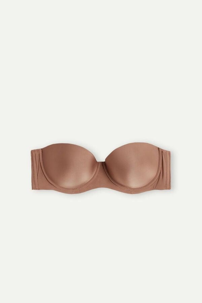 Intimissimi Giada Microfiber Bandeau BH Dame Mørke Beige | NONB4948