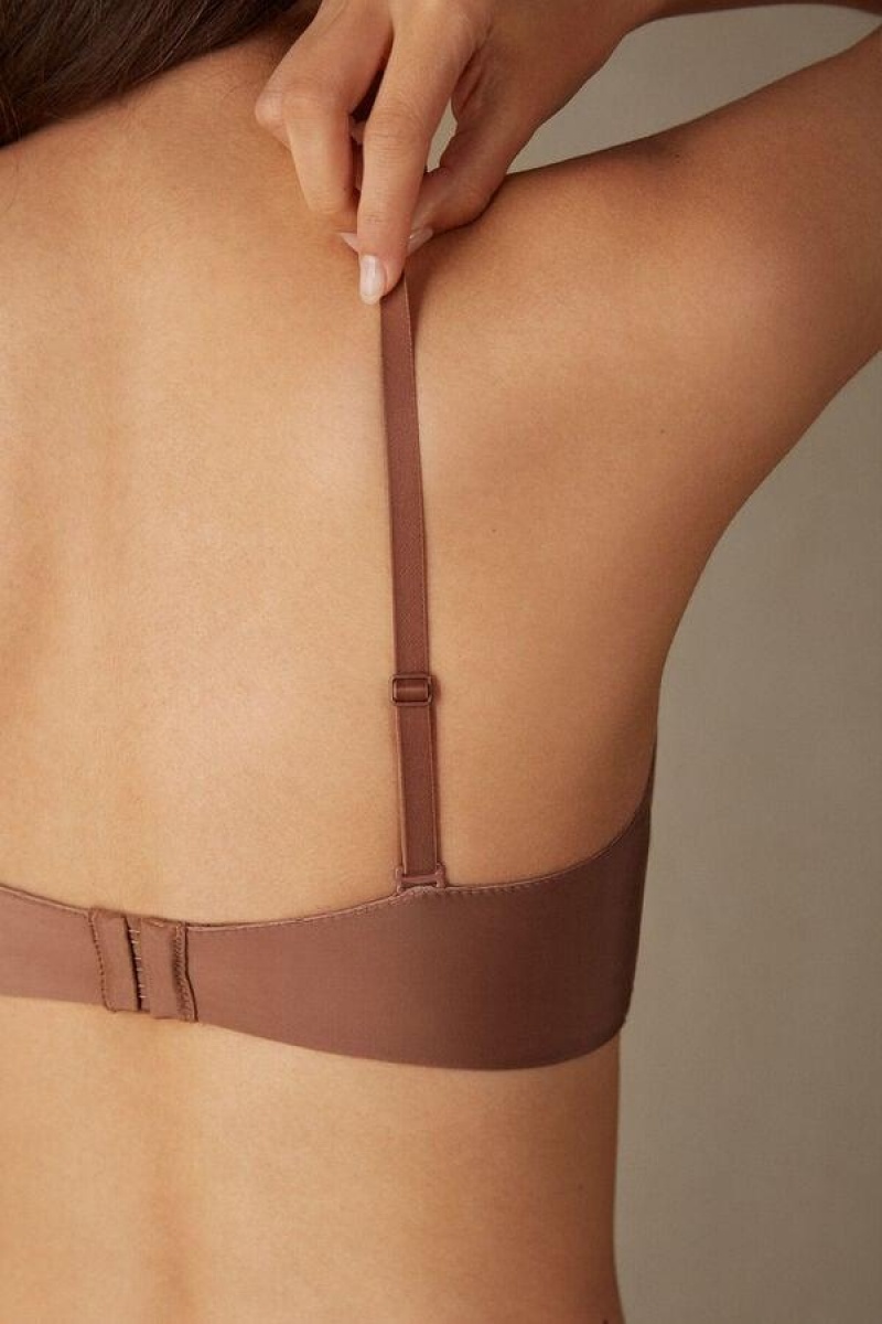 Intimissimi Giada Microfiber Bandeau BH Dame Mørke Beige | NOOR4838