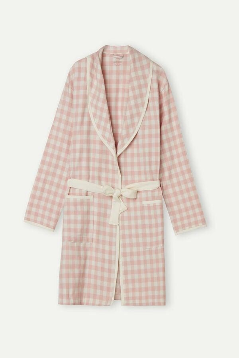 Intimissimi Gingham Lover Cloth Robe Pyjamas Dame Rosa | NODN3848