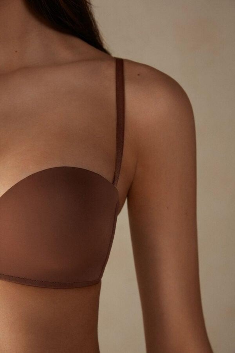 Intimissimi Gioia Bandeau BH Dame Mørke Beige | NOWY4845