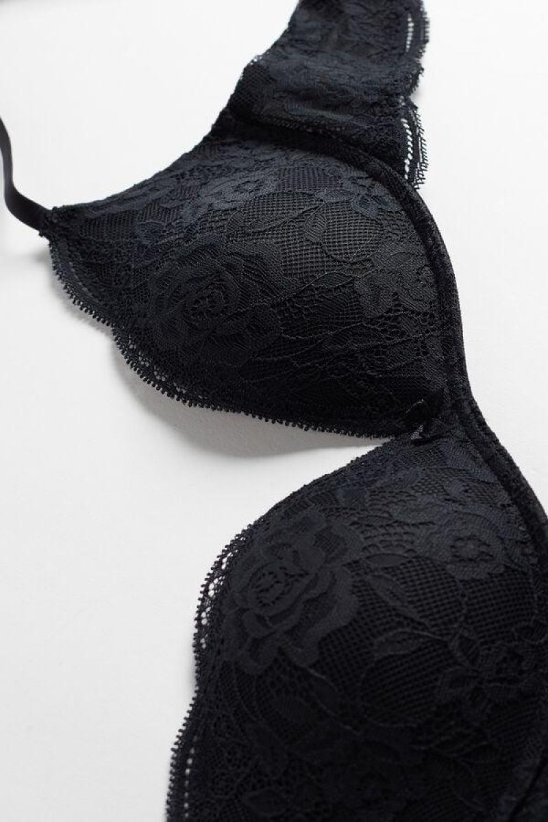 Intimissimi Gioia Blonder Super Push-Up BH Dame Svarte | NOQZ4719