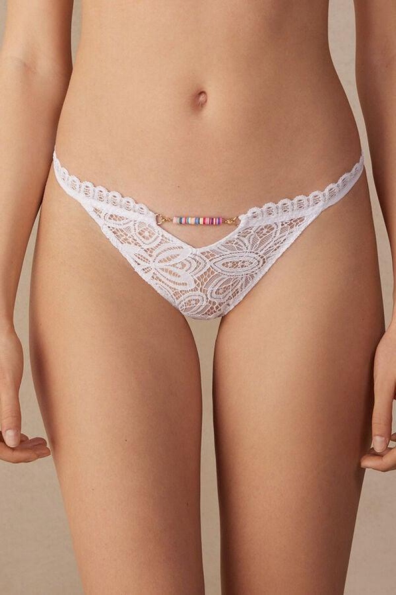 Intimissimi Hot Summer Days String Truser Dame Hvite | NOBC3707