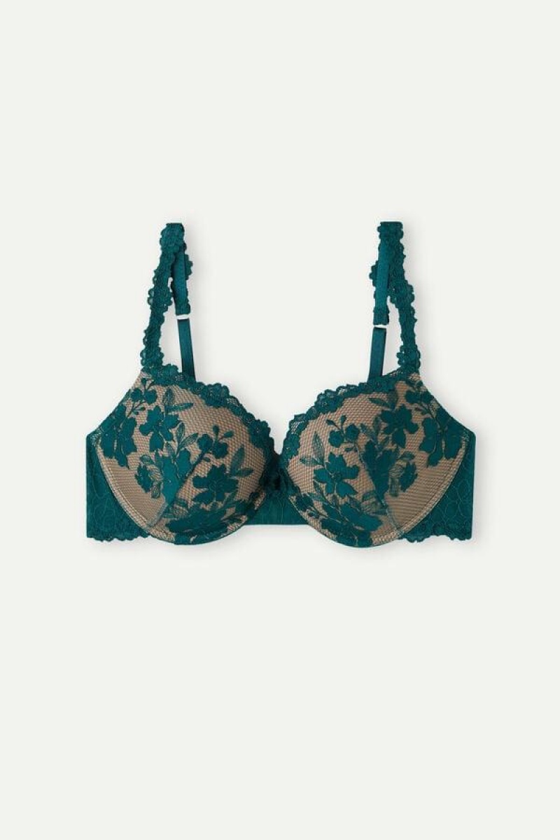 Intimissimi In Full Bloom Elettra Super Push-up BH Dame Grønn | NOFM4758