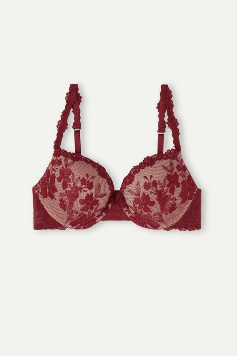 Intimissimi In Full Bloom Elettra Super Push-up BH Dame Rød | NOHK4755