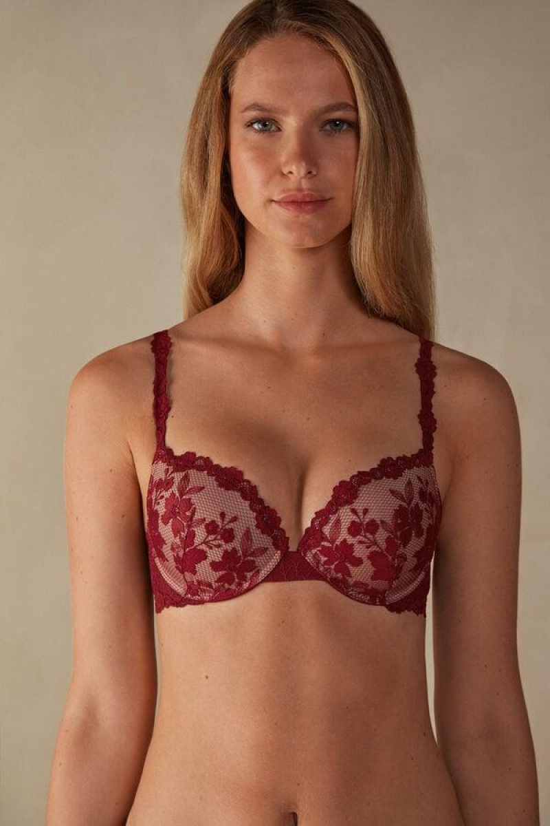 Intimissimi In Full Bloom Elettra Super Push-up BH Dame Rød | NOHK4755