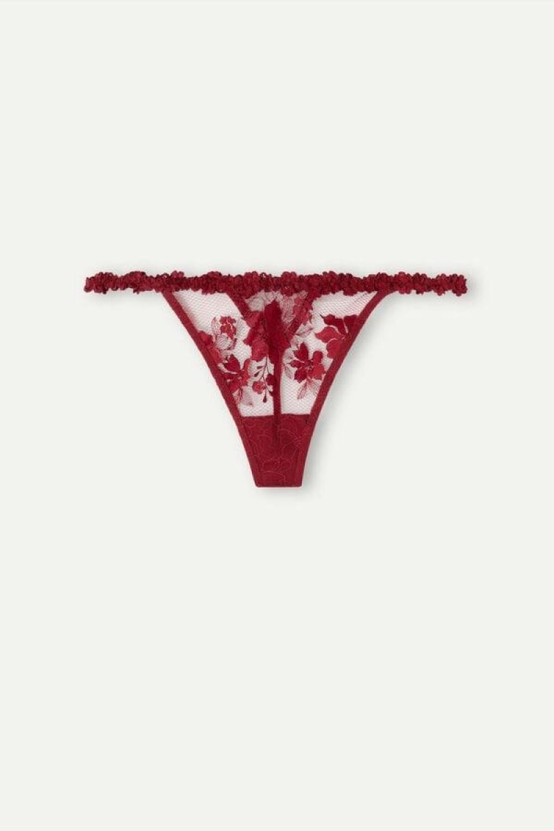 Intimissimi In Full Bloom String Thong Truser Dame Rød | NONB3785