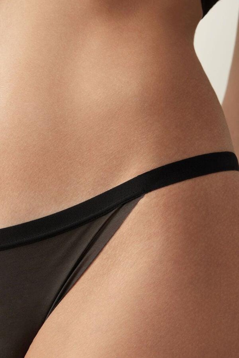 Intimissimi Invisible Touch String Truser Dame Svarte | NOHK3611