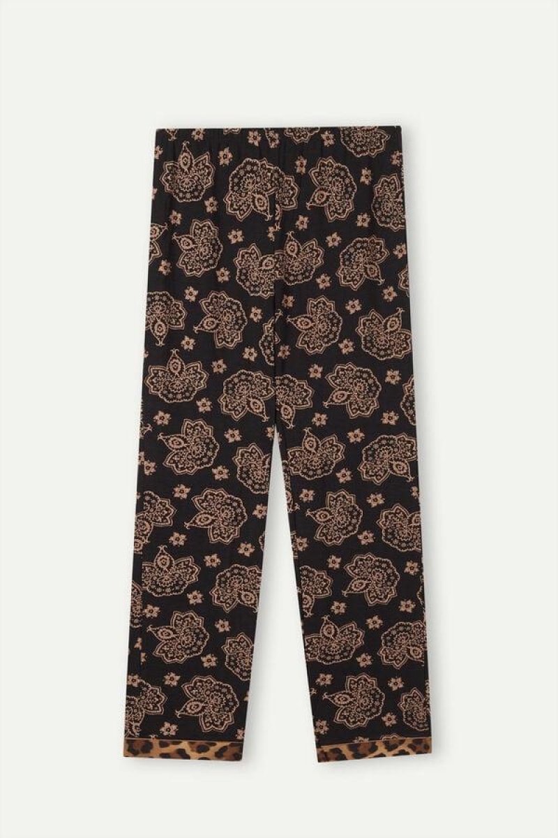 Intimissimi Lady Animalier Modal Pants Pyjamas Dame Svarte | NOGL4002