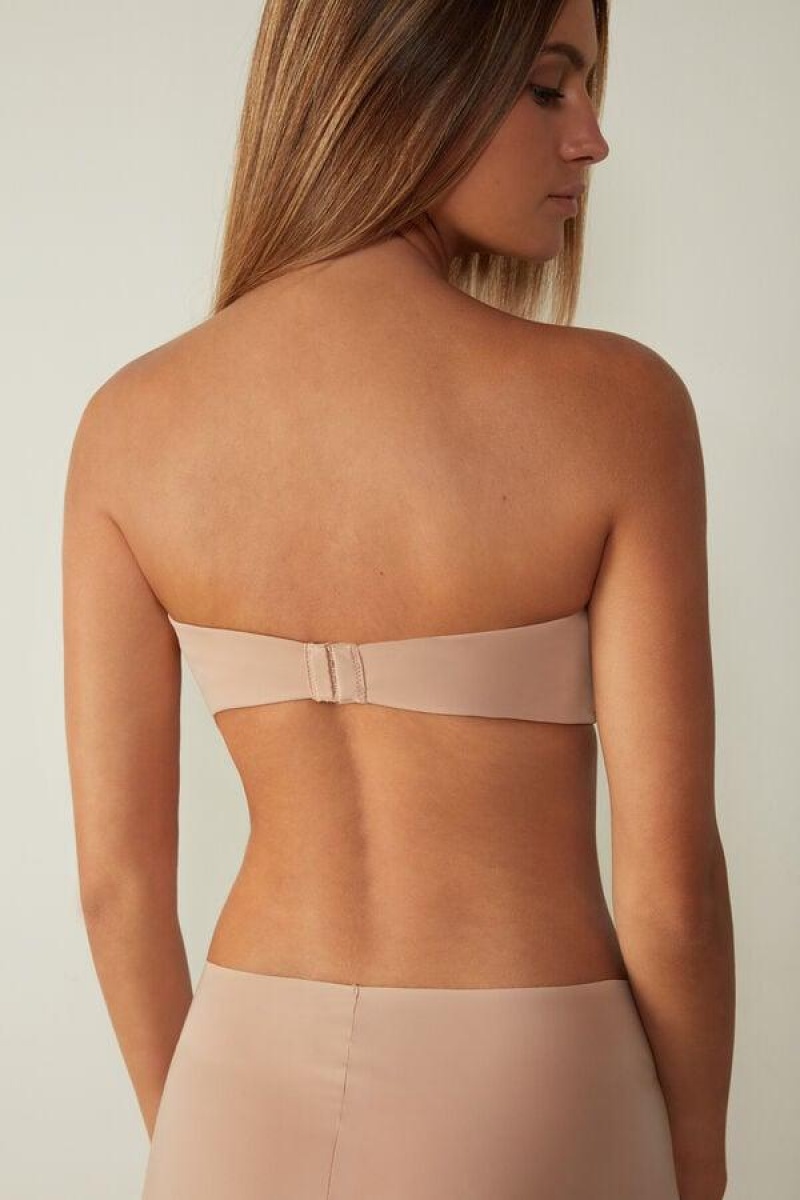 Intimissimi Laura Microfiber Bandeau BH Dame Beige | NOGL4932