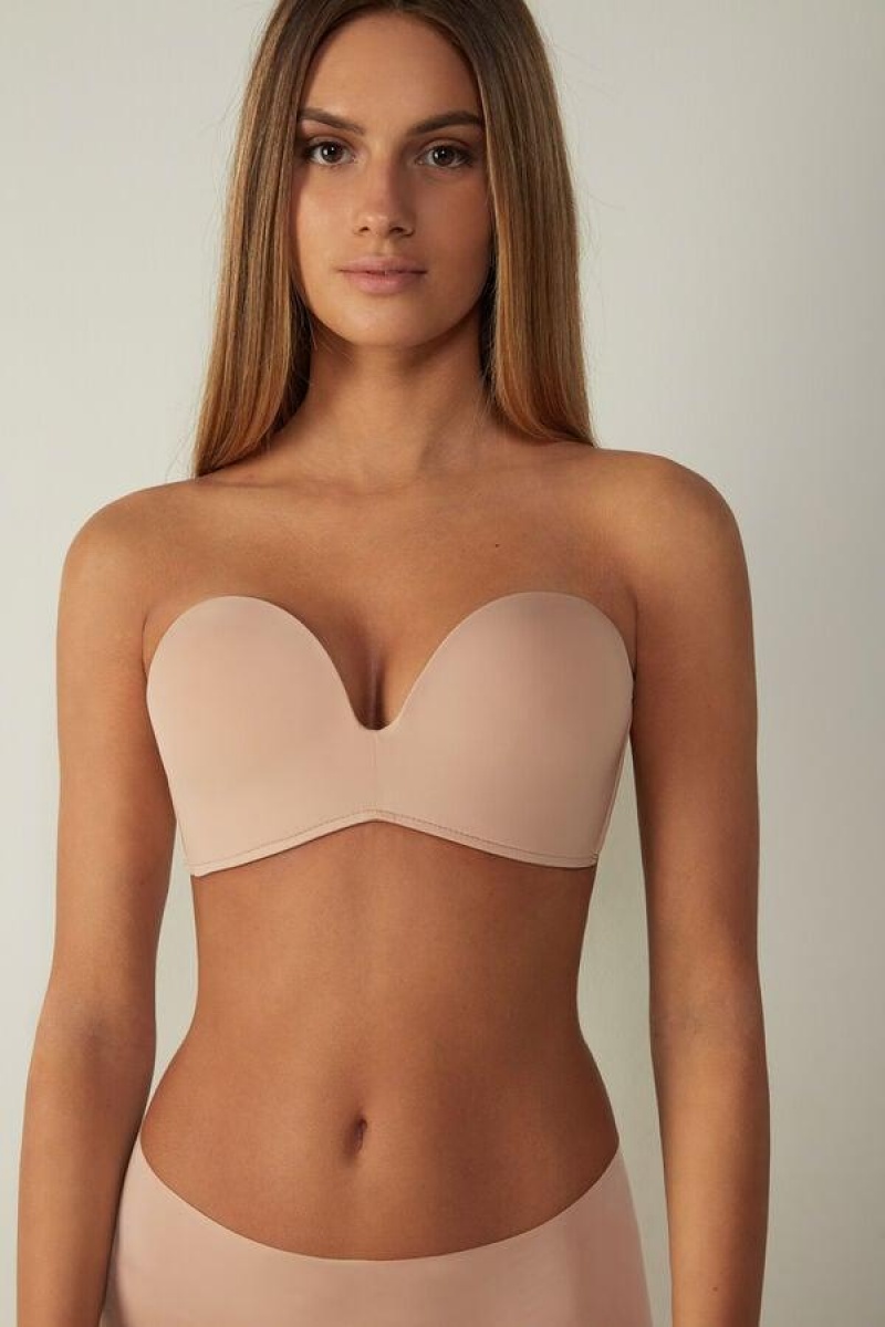 Intimissimi Laura Microfiber Bandeau BH Dame Beige | NOGL4932