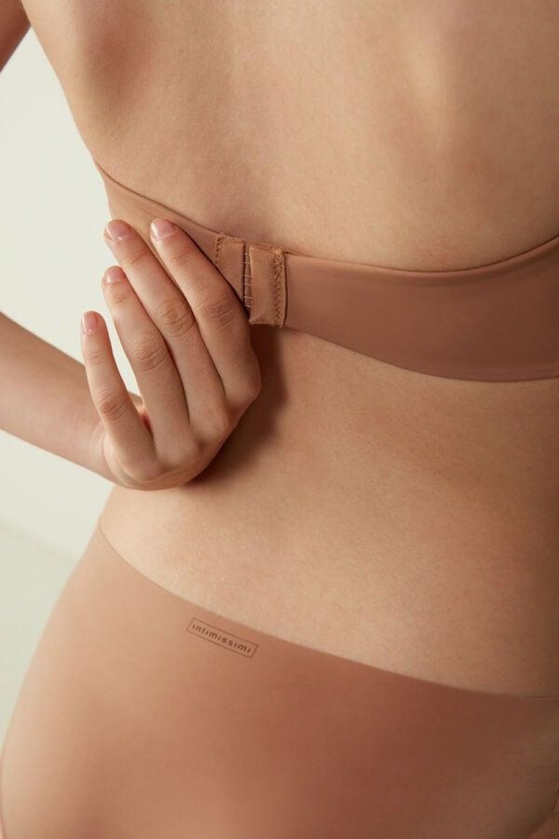 Intimissimi Laura Microfiber Bandeau BH Dame Beige | NOMA4847