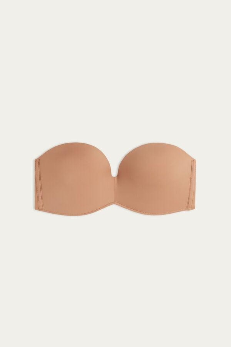 Intimissimi Laura Microfiber Bandeau BH Dame Beige | NOMA4847