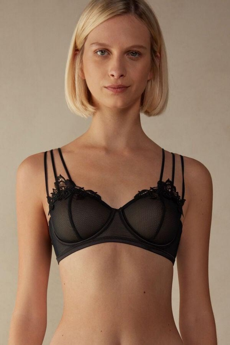 Intimissimi Layers of Lust Balconette BH Dame Svarte | NOFM5008