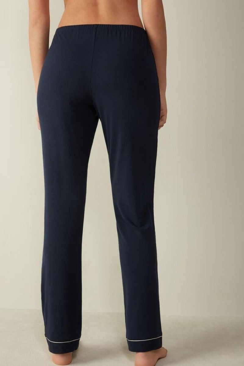 Intimissimi Long Micromodal Trousers Pyjamas Dame Blå | NOQZ4043